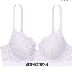 Victoria’s Secret Perfect Shape Logo Lace Bra light pink size 34 DDD / 34F